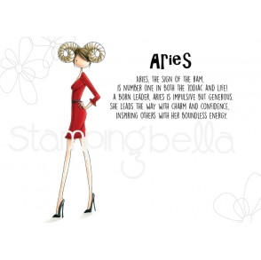 UPTOWN ZODIAC GIRL ARIES rubber stamp